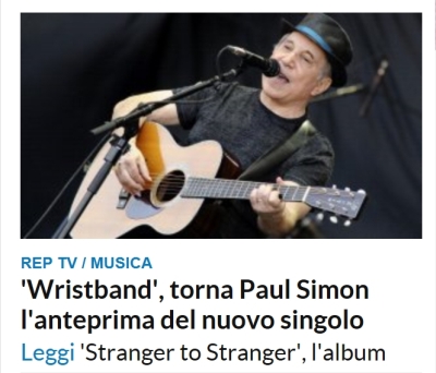 Paul Simon: l'anteprima del video di "Wristband" su Repubblica.it!
